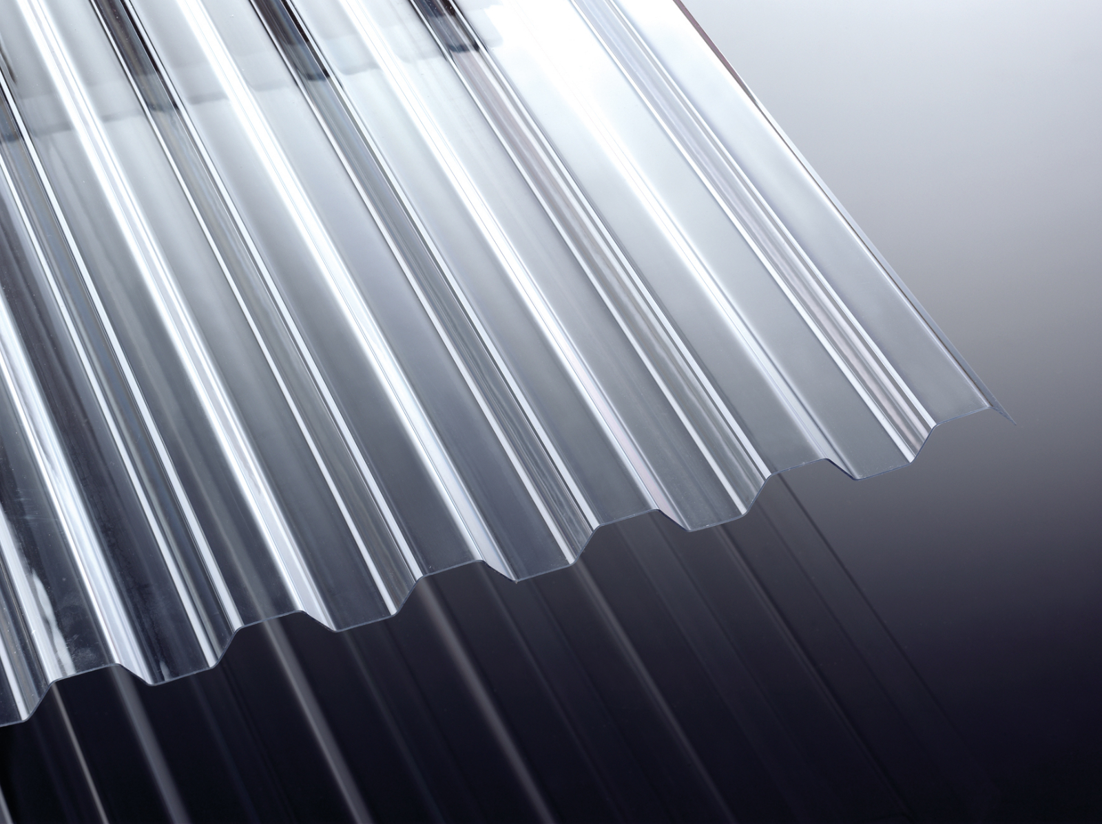 Polycarbonat Lichtwellplatte 1 mm - TEJEMACRO Spundwand glasklar 1115/1064mm