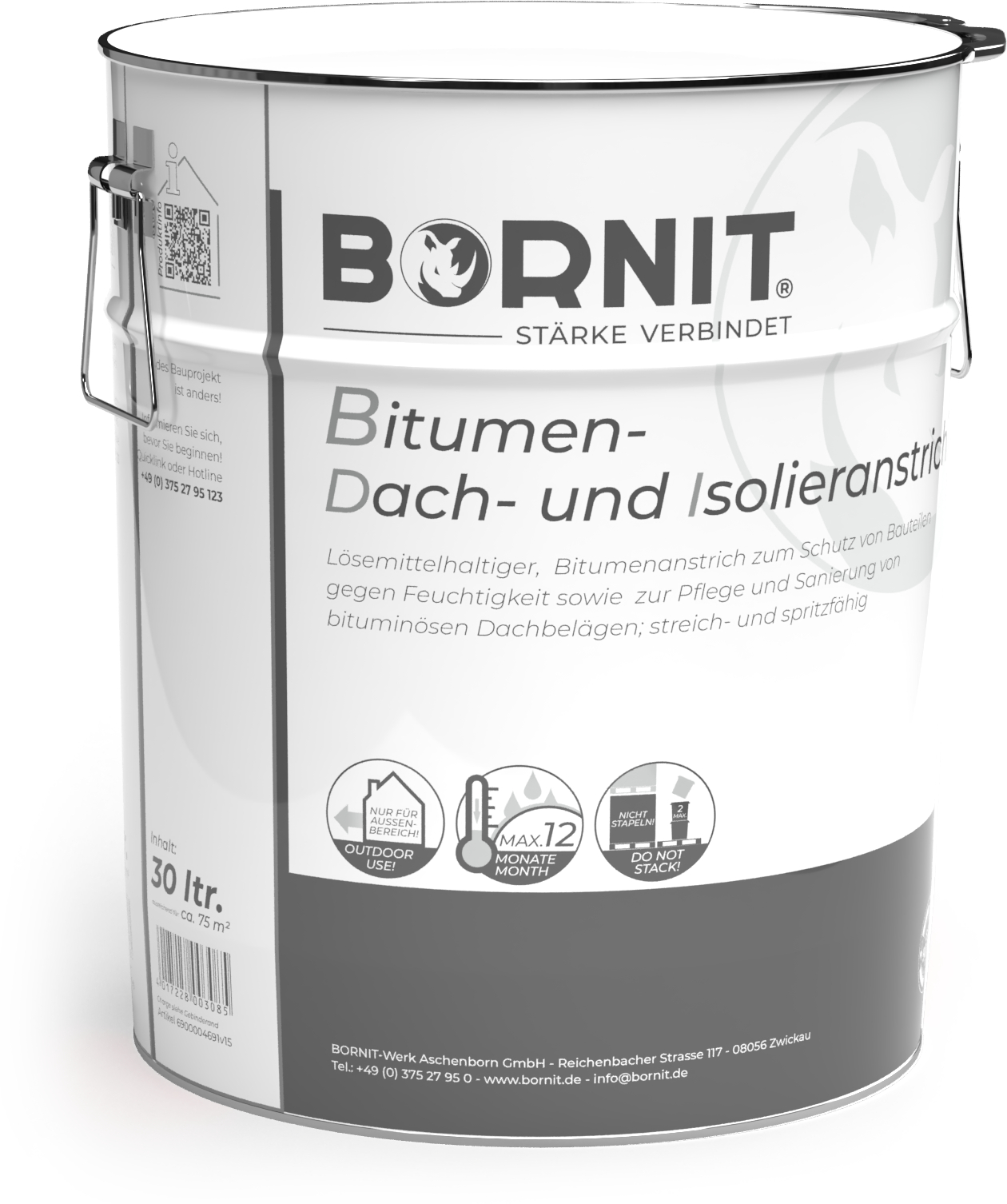 Bitumen-Dachanstrich - 30 Ltr. schwarz