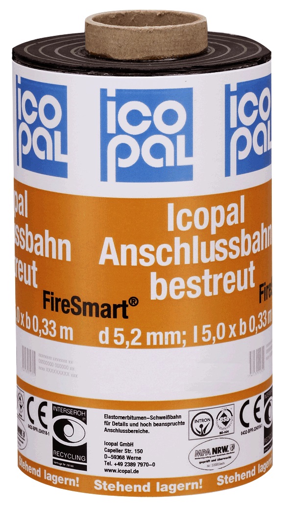 Icopal Anschlussbahn 33 cm - 5 m - bestreut lichtgrau