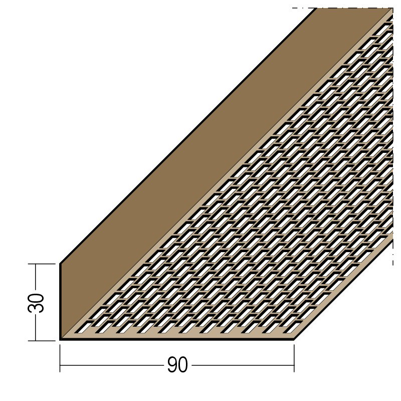 PVC-Lüftungsprofil 3617 - 30/90 mm schwarz 2.5 m